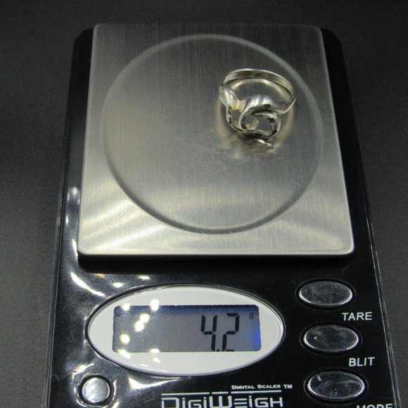 Size 8.5 Sterling Silver Abstract Style Band Ring - Picture 8 of 8